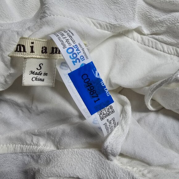 Miami White Floral Dress Sleeveless Tie Spaghetti Strap Mini Dress Size Small - Picture 8 of 8